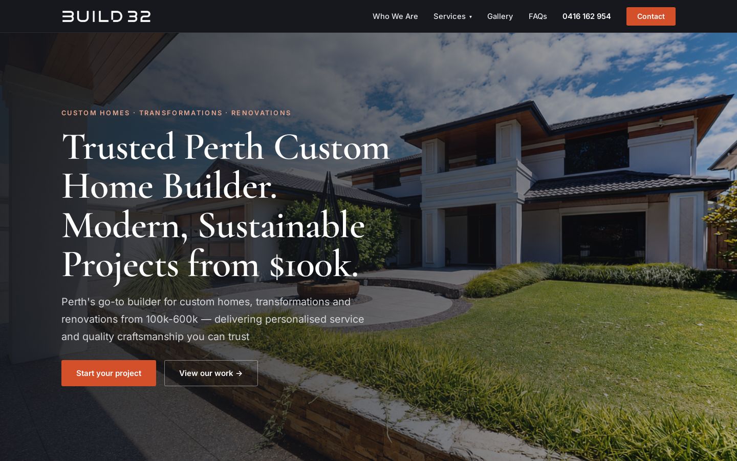 Build 32 Construction website preview