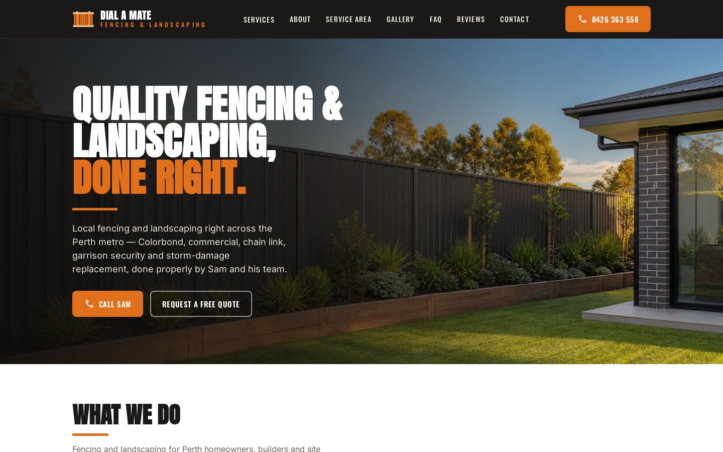 The website Moltiply built for Dial-A-Mate Fencing