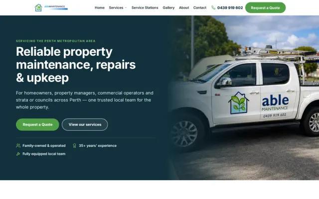 Able Maintenance Group website preview