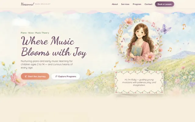 Hosanna! Music Specialist website preview