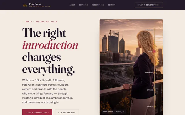 Peta Grant — The Networking Queen website preview